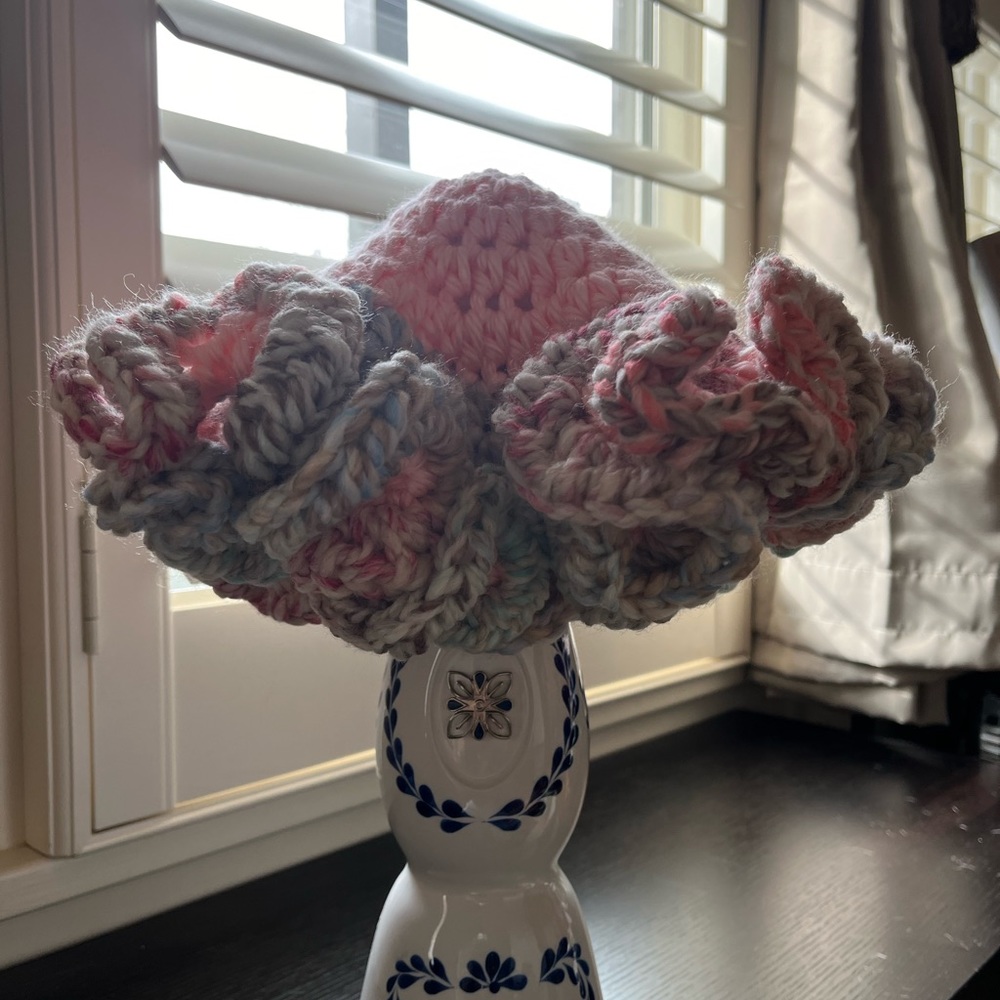 Handmade Crochet Ruffle Hat